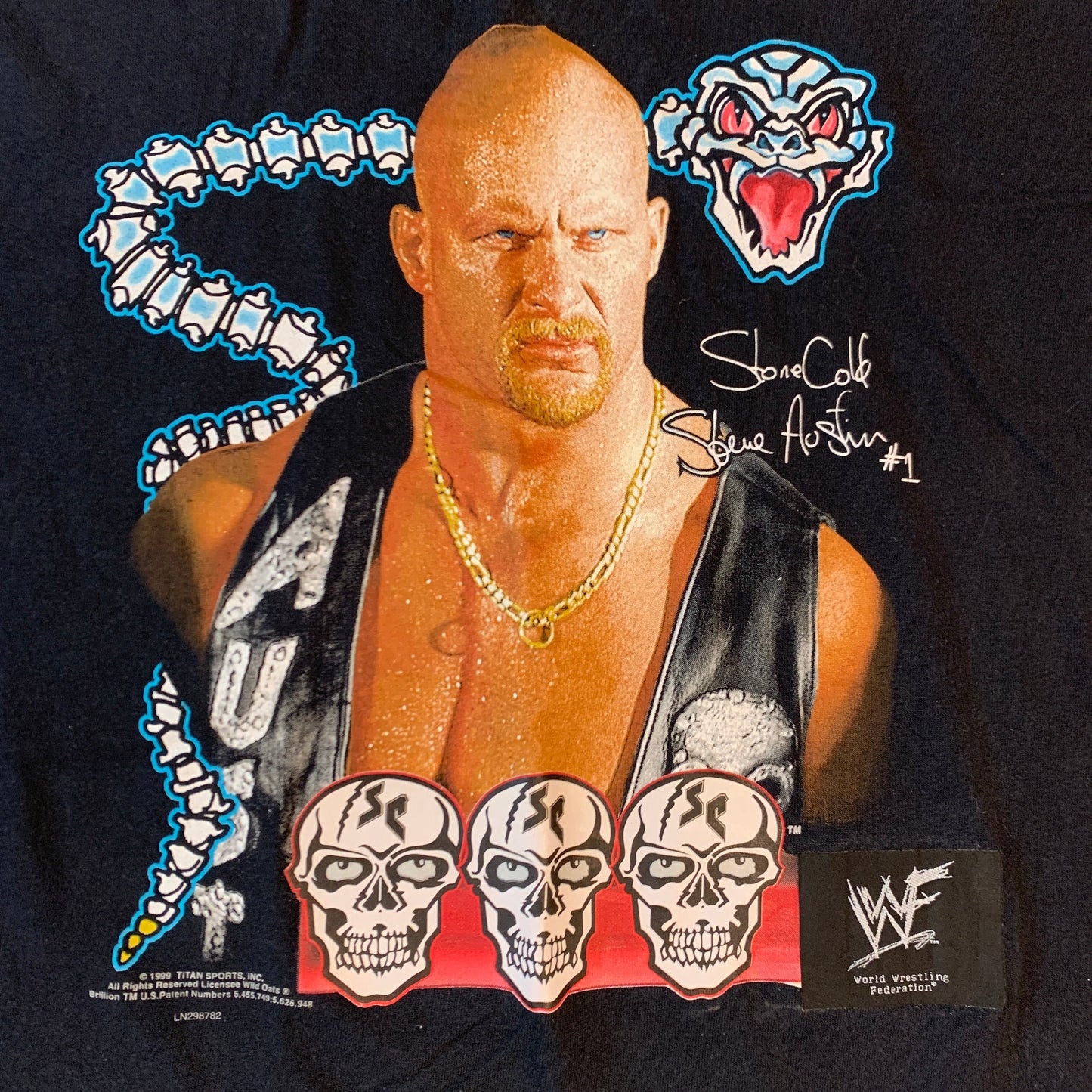 VINTAGE 1999 WWF STONE COLD STEVE AUSTIN WILD OATS T SHIRT SZ 2XL